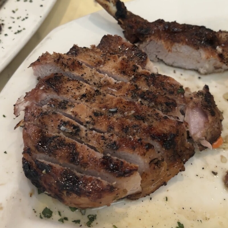 Juicy Berkshire Pork Chop served at Greek Taverna Edgewater New Jersey